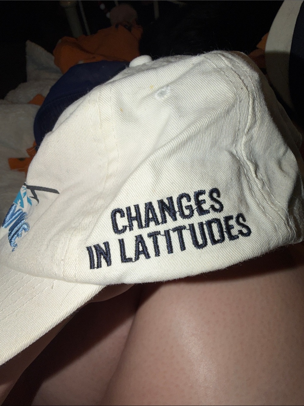 Margaritaville White Baseball Cap with Blue Palm Logo - Picture 4 of 5